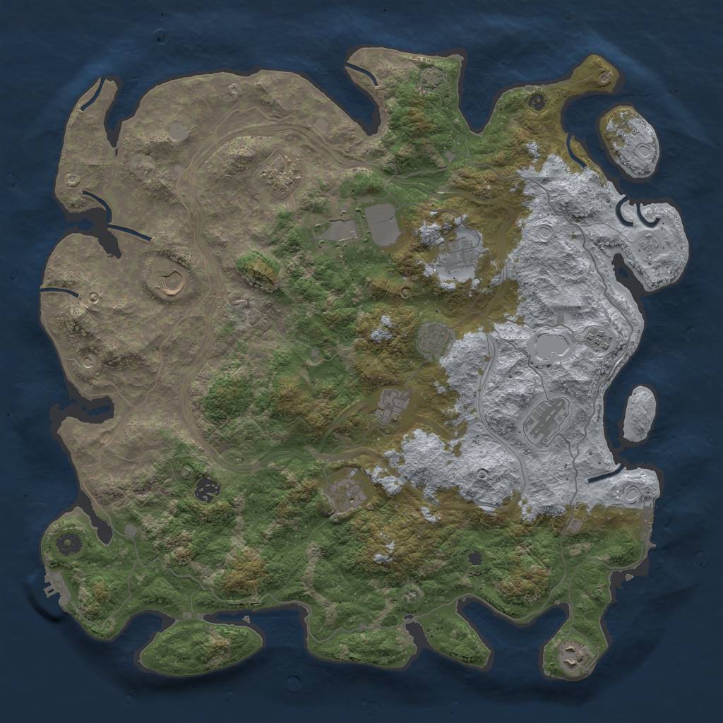 Rust Map: Procedural Map, Size: 4500, Seed: 138426790, 19 Monuments