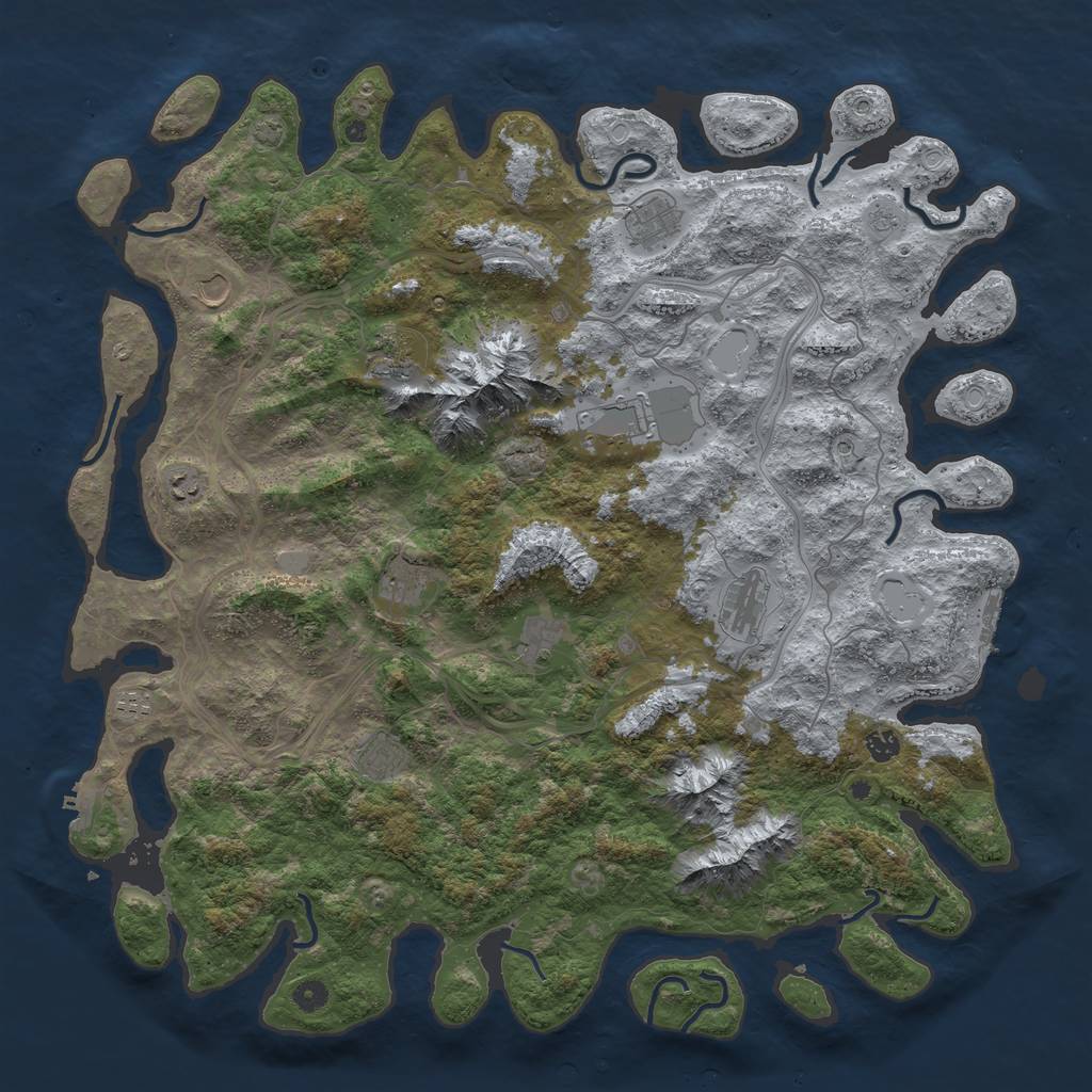 Rust Map: Procedural Map, Size: 5000, Seed: 52185640, 19 Monuments