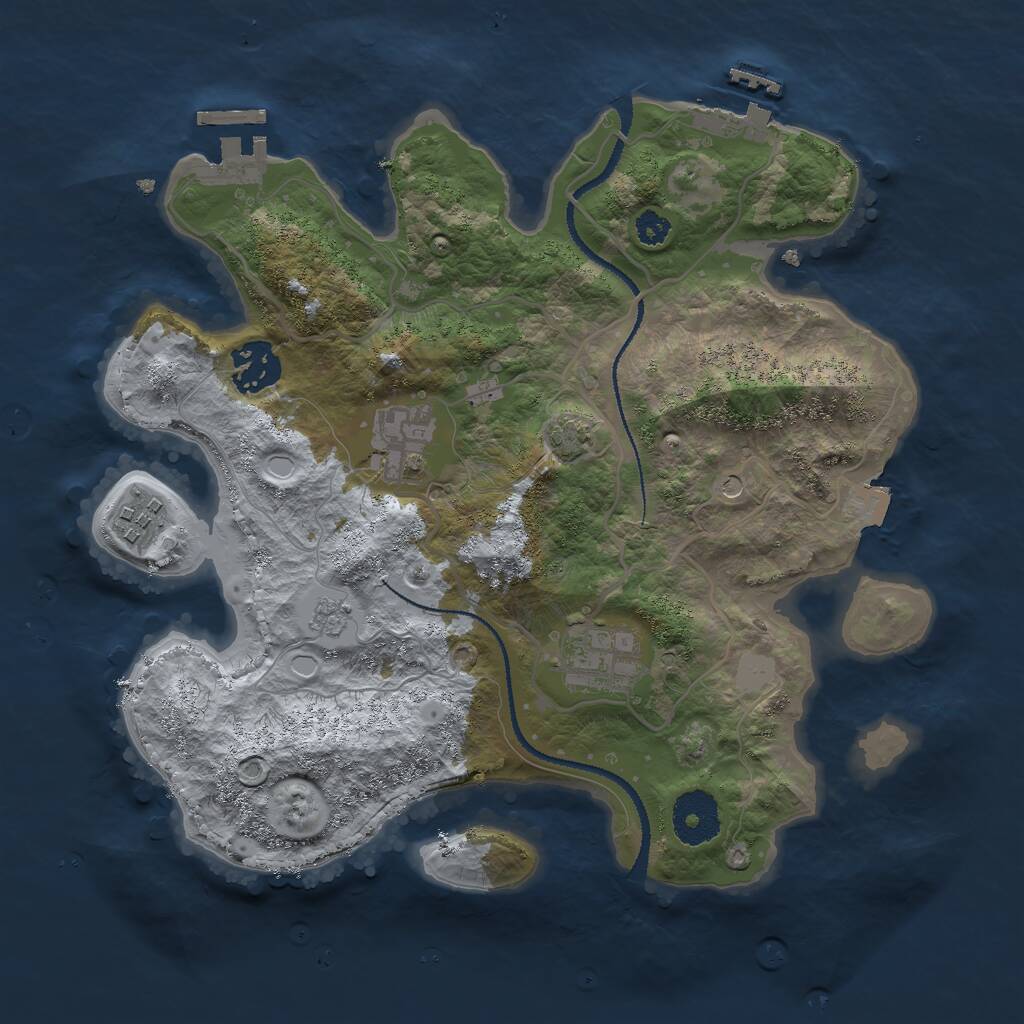 Rust Map: Procedural Map, Size: 3000, Seed: 1192289, 10 Monuments