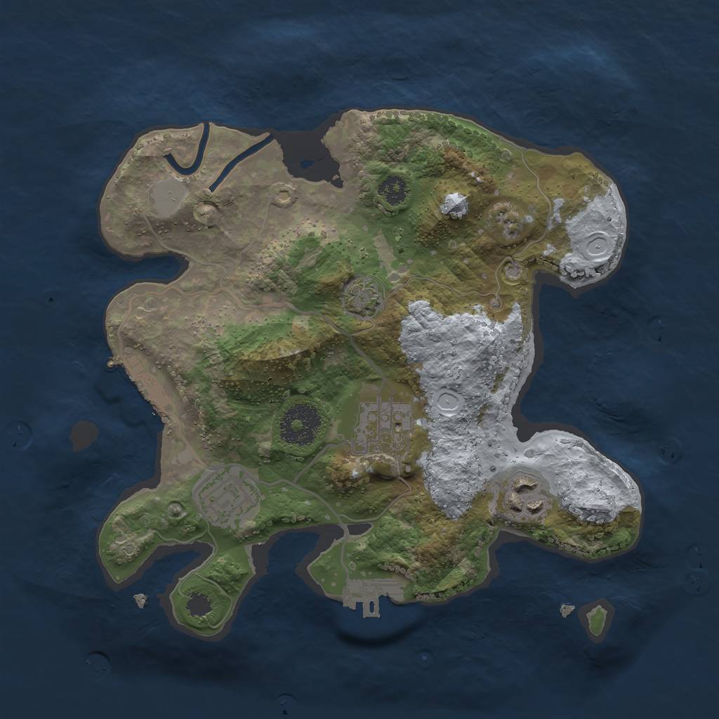 Rust Map: Procedural Map, Size: 2600, Seed: 312737229, 9 Monuments