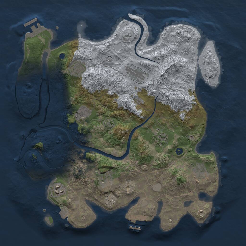 Rust Map: Procedural Map, Size: 3400, Seed: 34019799, 14 Monuments