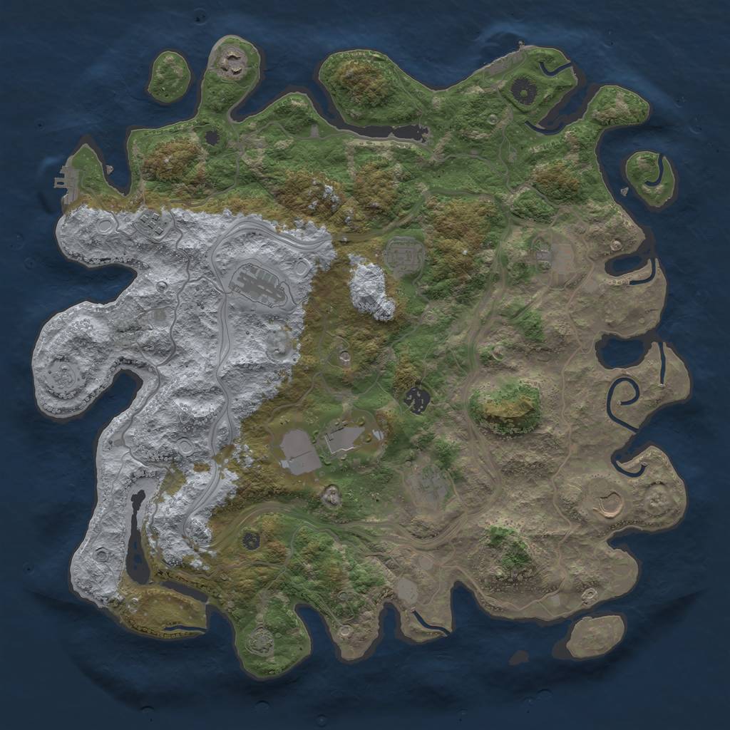 Rust Map: Procedural Map, Size: 4250, Seed: 27427301, 17 Monuments