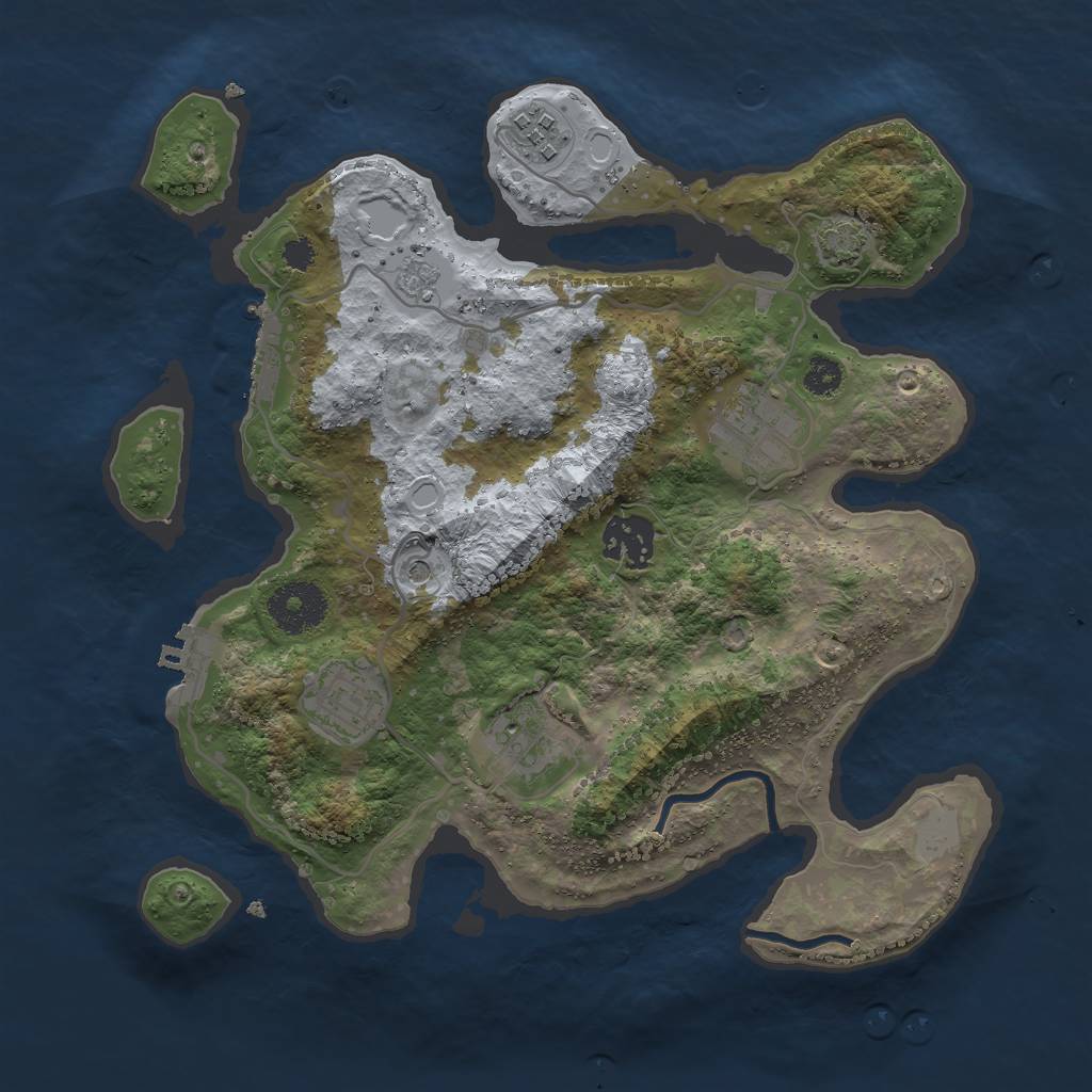 Rust Map: Procedural Map, Size: 3000, Seed: 26057, 13 Monuments