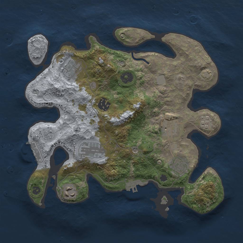 Rust Map: Procedural Map, Size: 3000, Seed: 31782, 15 Monuments
