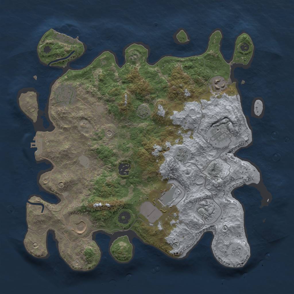 Rust Map: Procedural Map, Size: 3500, Seed: 56300920, 16 Monuments