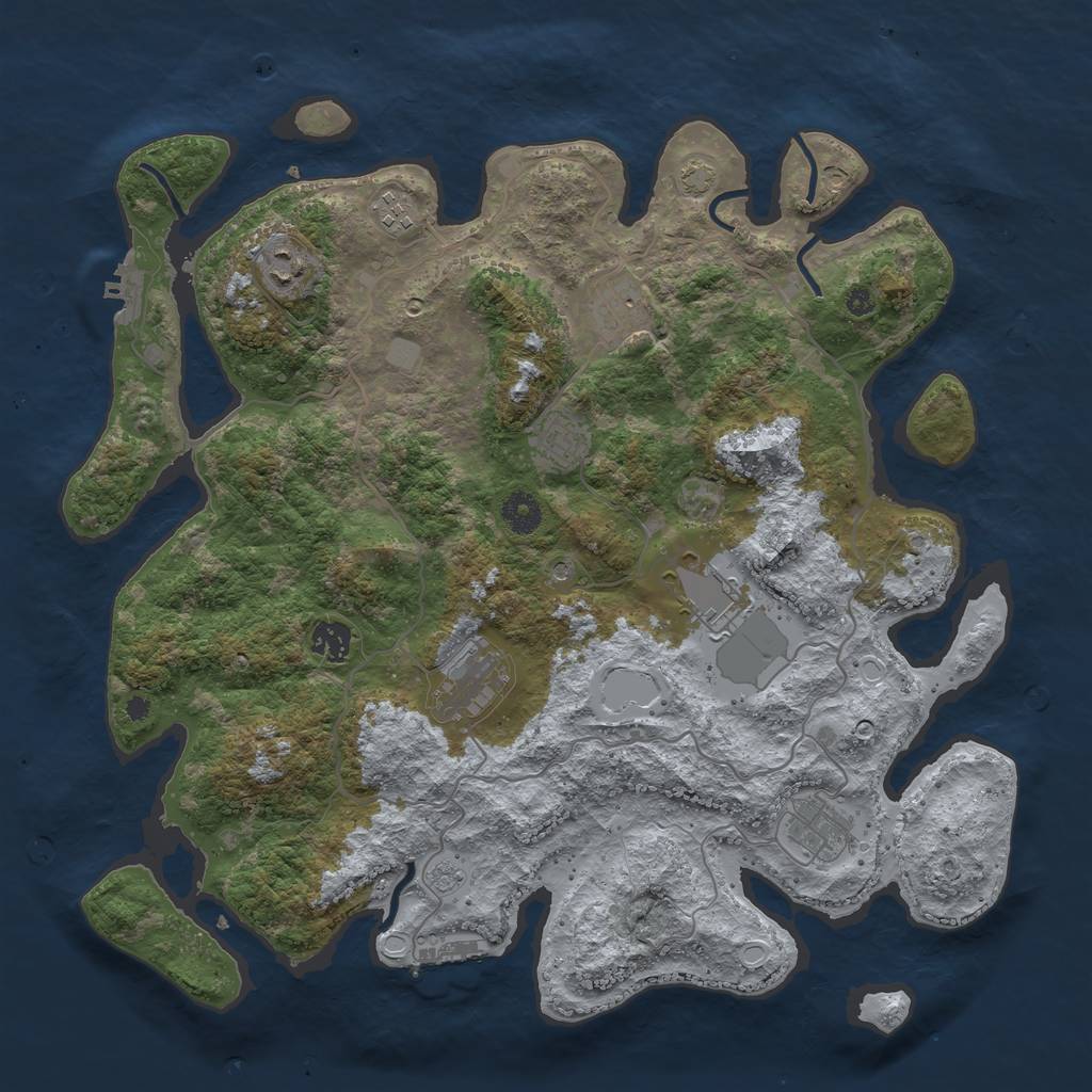 Rust Map: Procedural Map, Size: 4000, Seed: 362343120, 16 Monuments