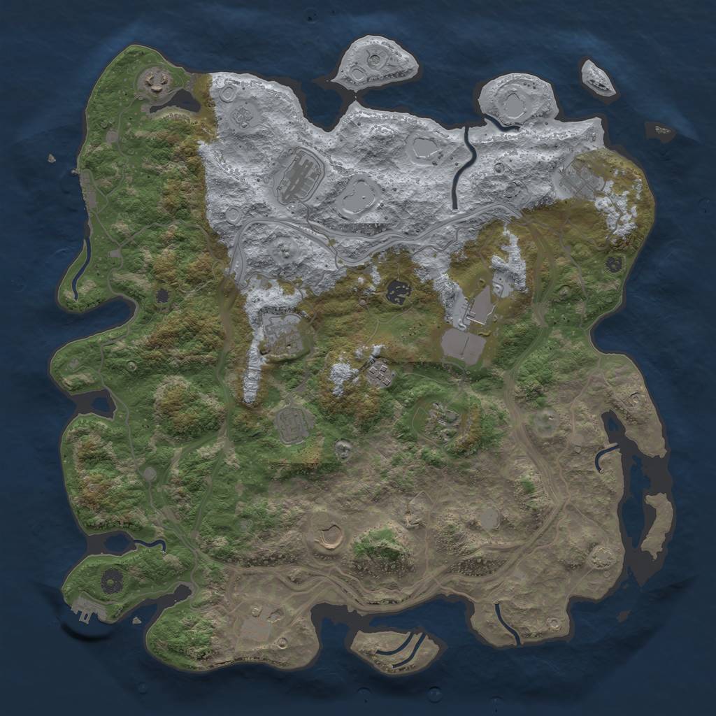 Rust Map: Procedural Map, Size: 4400, Seed: 86981809, 19 Monuments