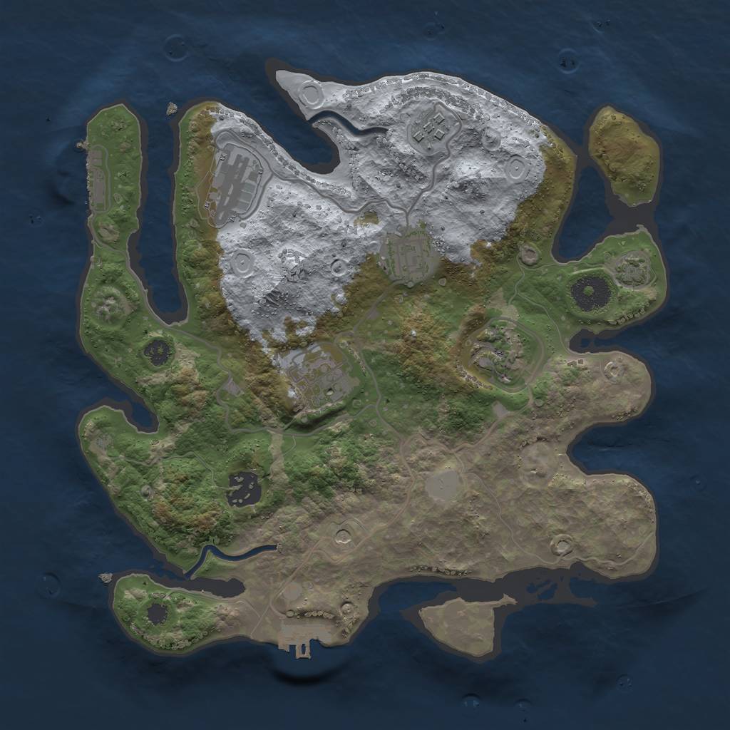 Rust Map: Procedural Map, Size: 3000, Seed: 10159, 13 Monuments