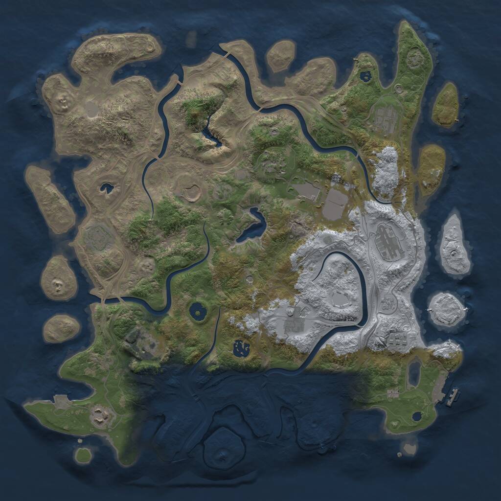 Rust Map: Procedural Map, Size: 4300, Seed: 75577288, 16 Monuments