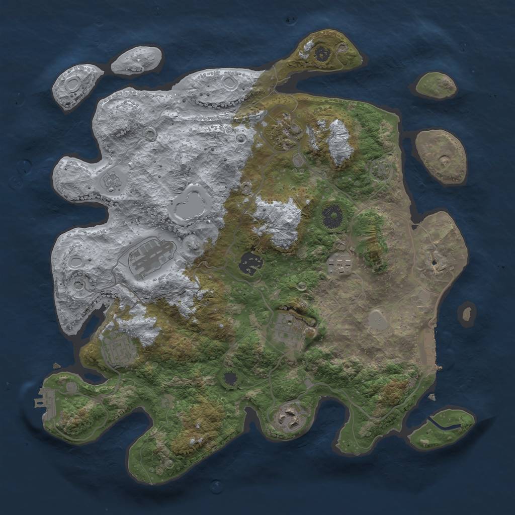 Rust Map: Procedural Map, Size: 3450, Seed: 85981820, 15 Monuments