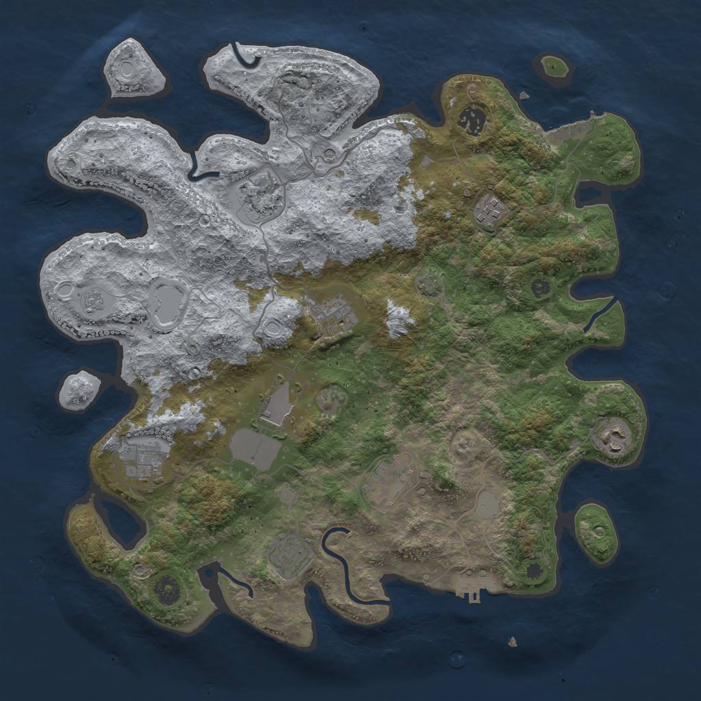 Rust Map: Procedural Map, Size: 3800, Seed: 17444968, 17 Monuments