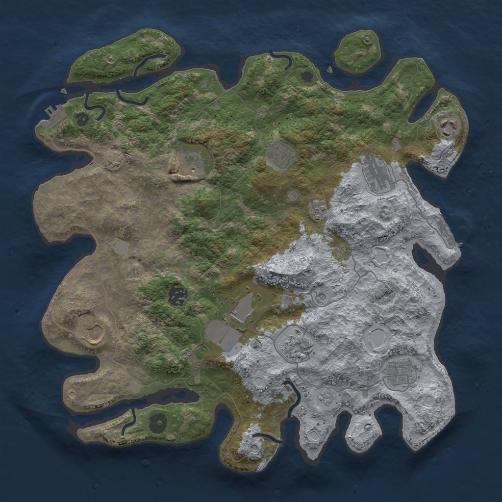 Rust Map: Procedural Map, Size: 3900, Seed: 89203176, 18 Monuments