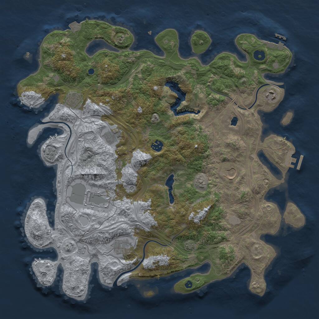 Rust Map: Procedural Map, Size: 4250, Seed: 17848066, 14 Monuments