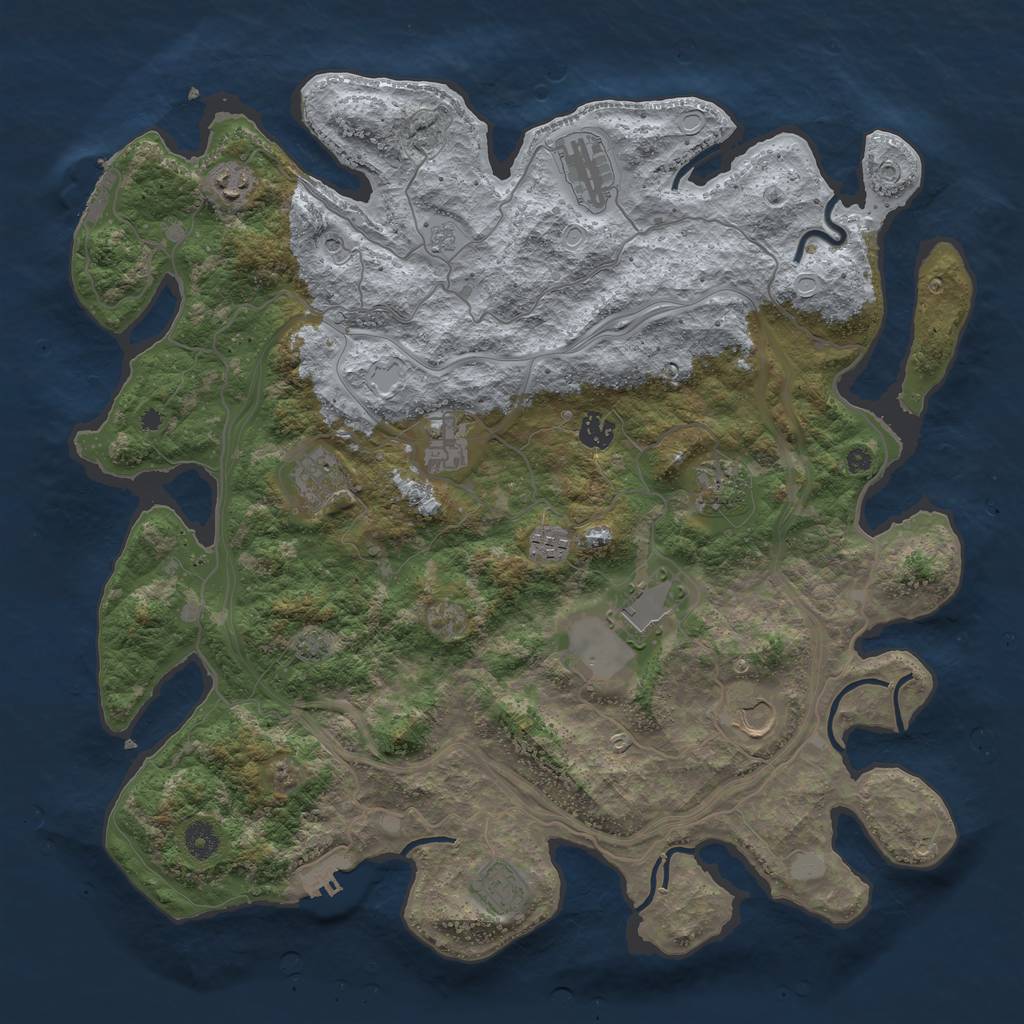 Rust Map: Procedural Map, Size: 4250, Seed: 88658332, 18 Monuments