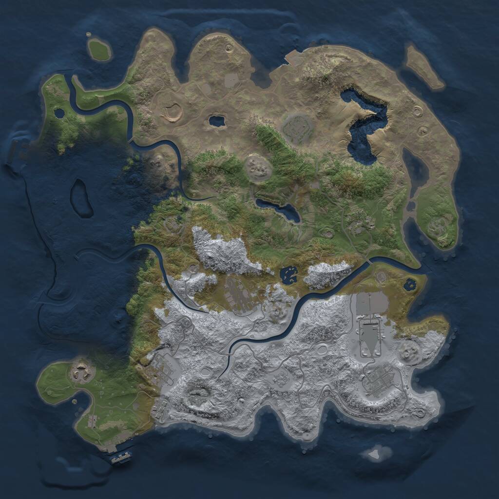 Rust Map: Procedural Map, Size: 4000, Seed: 15891639, 16 Monuments
