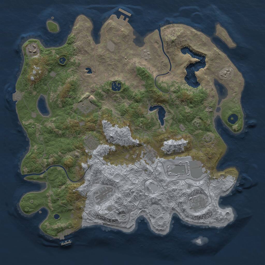 Rust Map: Procedural Map, Size: 4000, Seed: 15891639, 15 Monuments