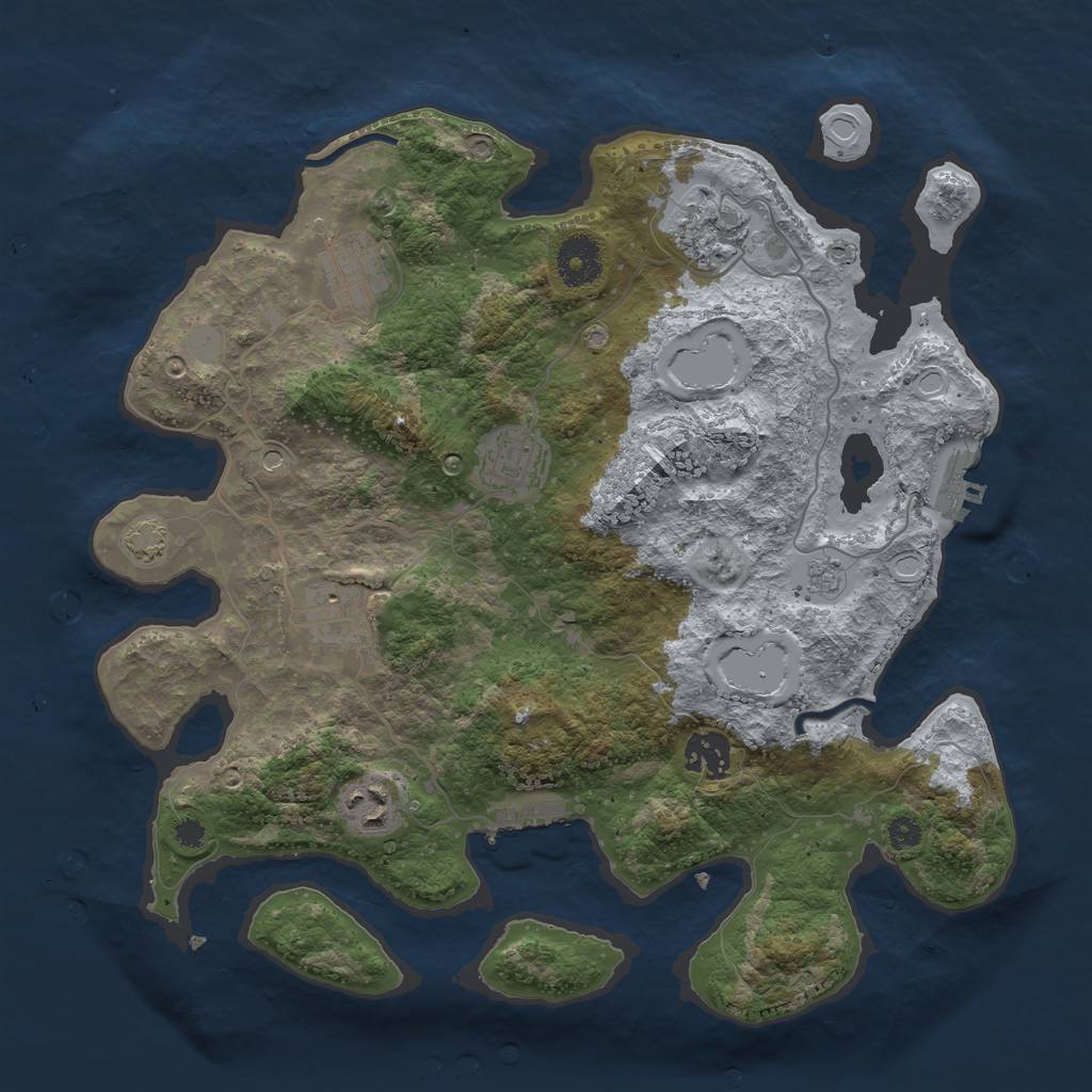 Rust Map: Procedural Map, Size: 3400, Seed: 13438154, 14 Monuments