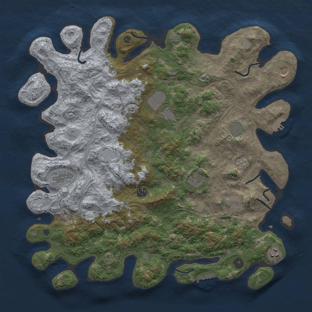 Rust Map: Procedural Map, Size: 4400, Seed: 39211998, 17 Monuments