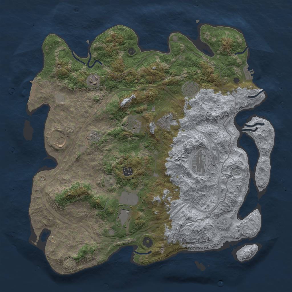 Rust Map: Procedural Map, Size: 4250, Seed: 17838150, 17 Monuments