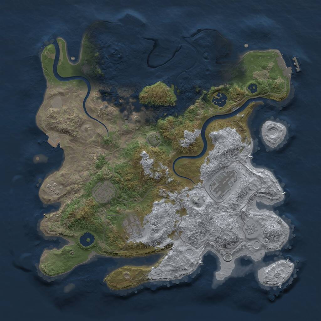 Rust Map: Procedural Map, Size: 3400, Seed: 23990194, 12 Monuments