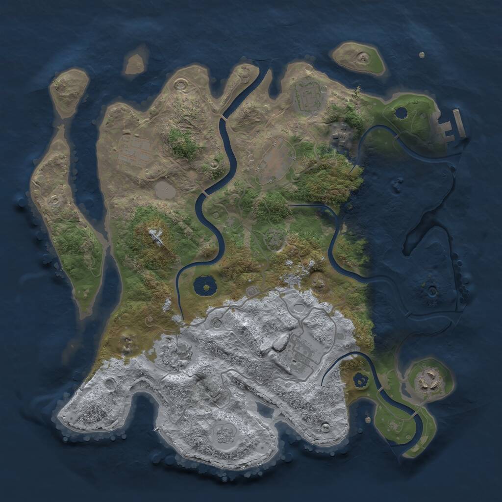 Rust Map: Procedural Map, Size: 3400, Seed: 65267859, 12 Monuments