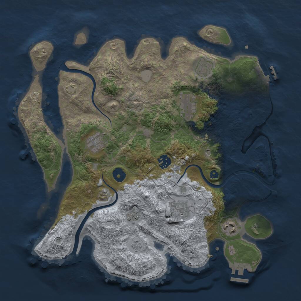 Rust Map: Procedural Map, Size: 3400, Seed: 65267859, 13 Monuments