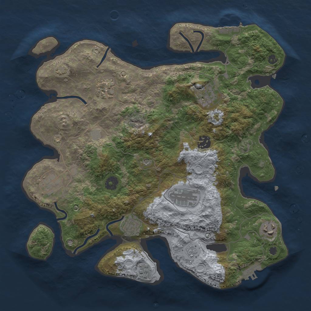 Rust Map: Procedural Map, Size: 3400, Seed: 13811650, 16 Monuments