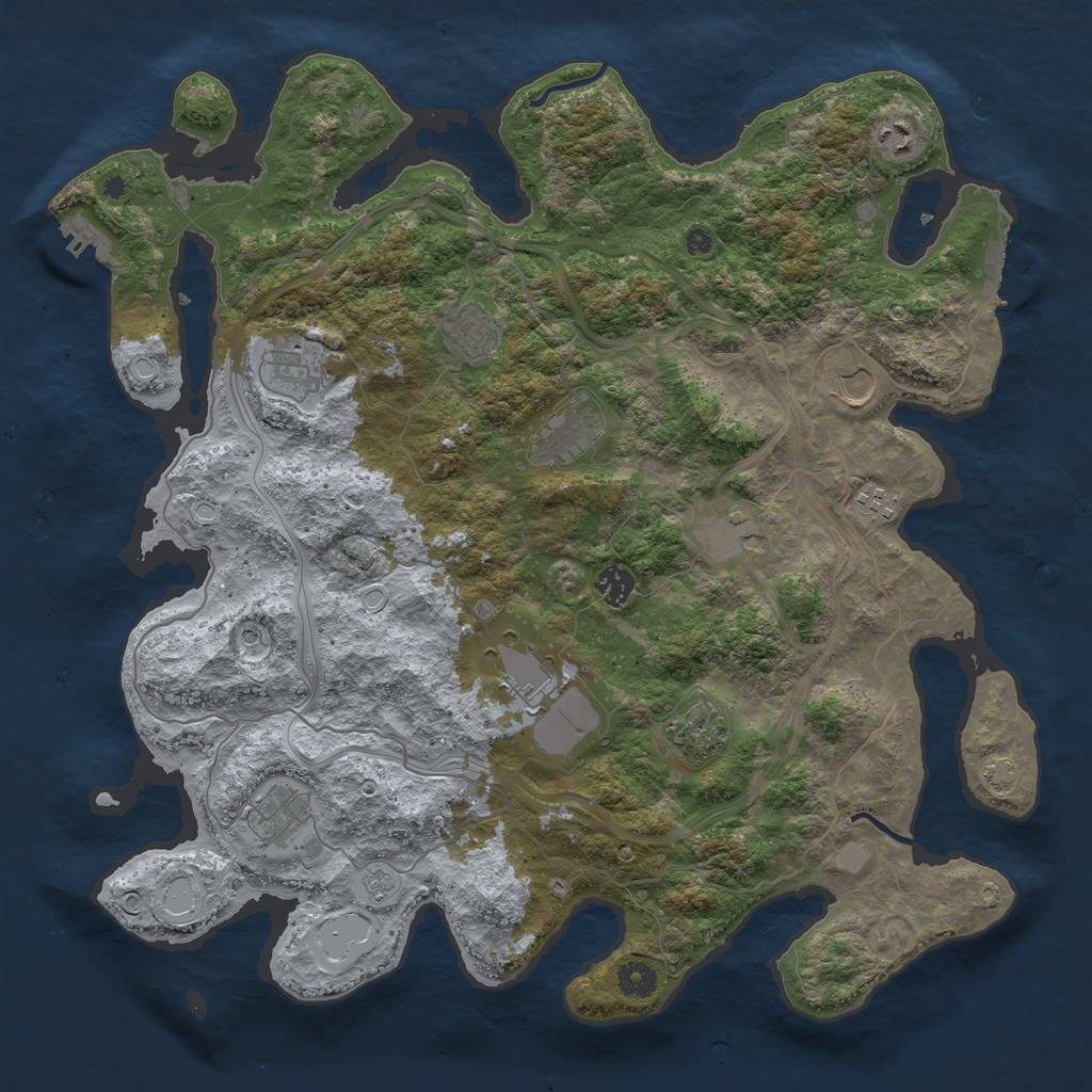 Rust Map: Procedural Map, Size: 4250, Seed: 44544513, 19 Monuments