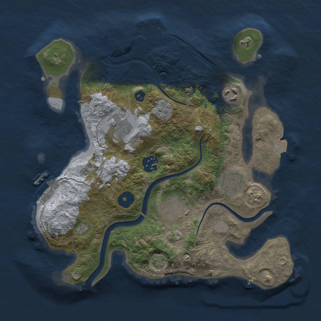 Rust Map: Procedural Map, Size: 3000, Seed: 25090, 11 Monuments
