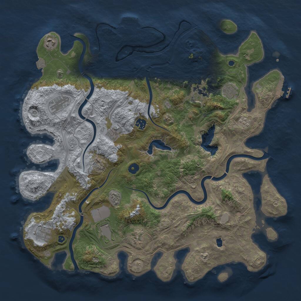 Rust Map: Procedural Map, Size: 4300, Seed: 50275043, 16 Monuments
