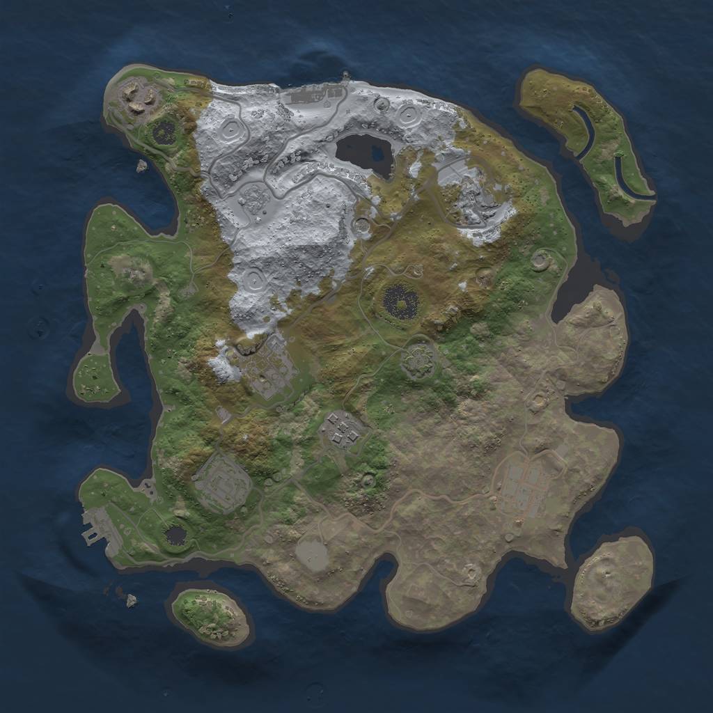 Rust Map: Procedural Map, Size: 3000, Seed: 973471661, 14 Monuments