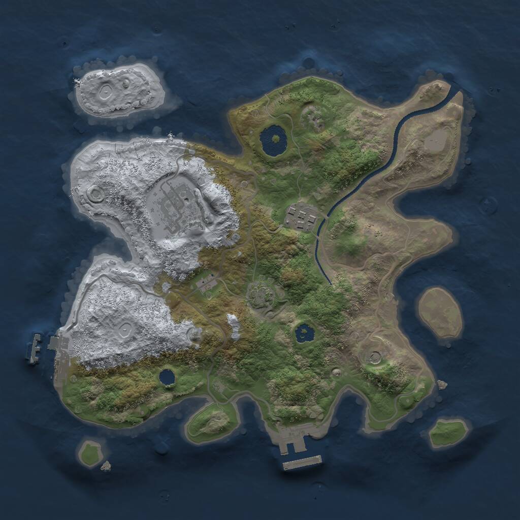Rust Map: Procedural Map, Size: 2700, Seed: 272004623, 7 Monuments