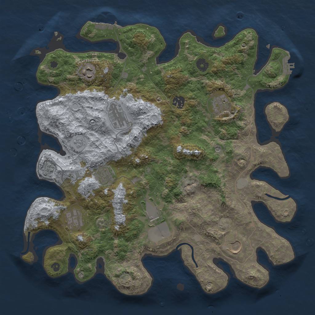 Rust Map: Procedural Map, Size: 3750, Seed: 22269097, 17 Monuments