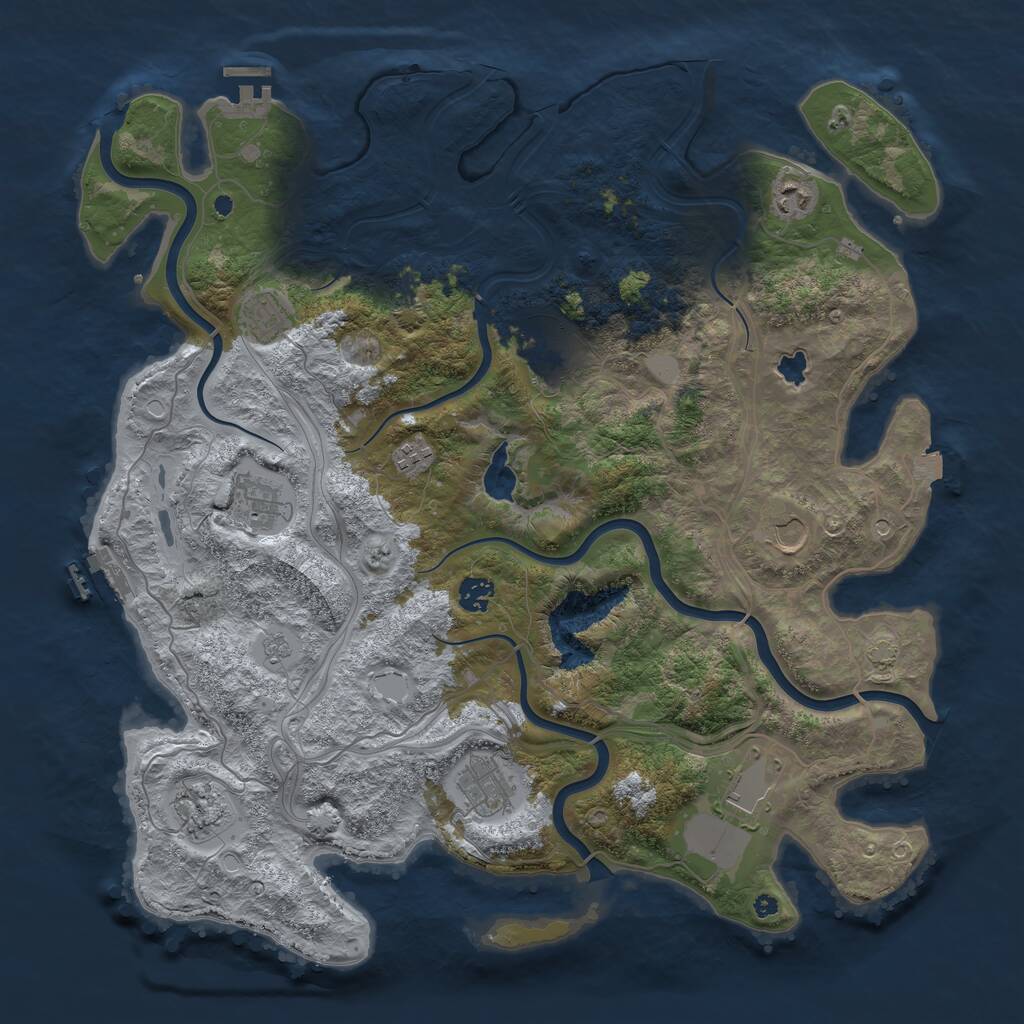 Rust Map: Procedural Map, Size: 4300, Seed: 9638927, 16 Monuments