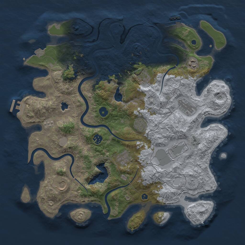 Rust Map: Procedural Map, Size: 4000, Seed: 50113587, 15 Monuments