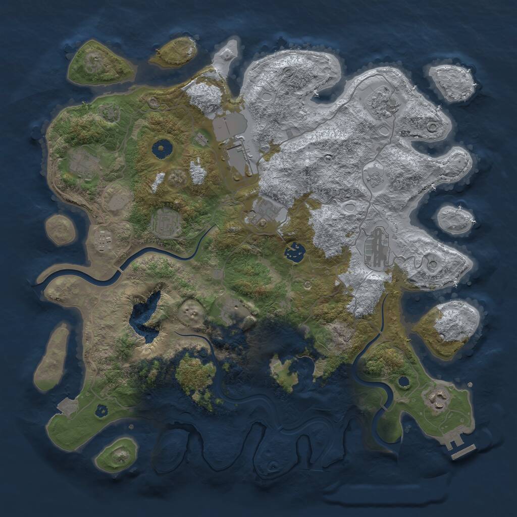 Rust Map: Procedural Map, Size: 4000, Seed: 40747825, 15 Monuments