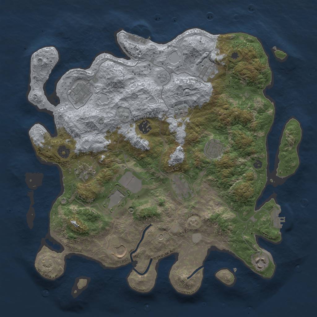 Rust Map: Procedural Map, Size: 3750, Seed: 562123, 18 Monuments