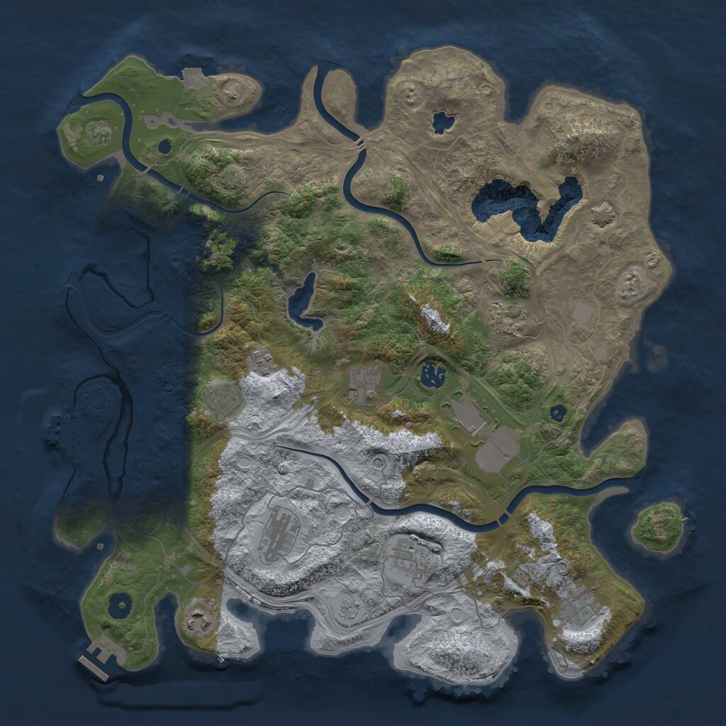 Rust Map: Procedural Map, Size: 4250, Seed: 66543447, 16 Monuments