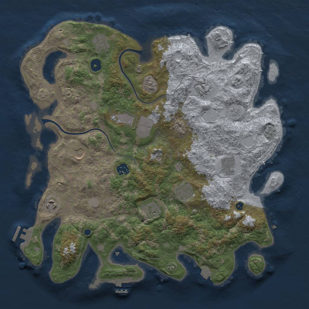 Rust Map: Procedural Map, Size: 3950, Seed: 67260481, 16 Monuments