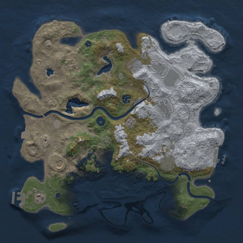 Rust Map: Procedural Map, Size: 4000, Seed: 639900221, 15 Monuments