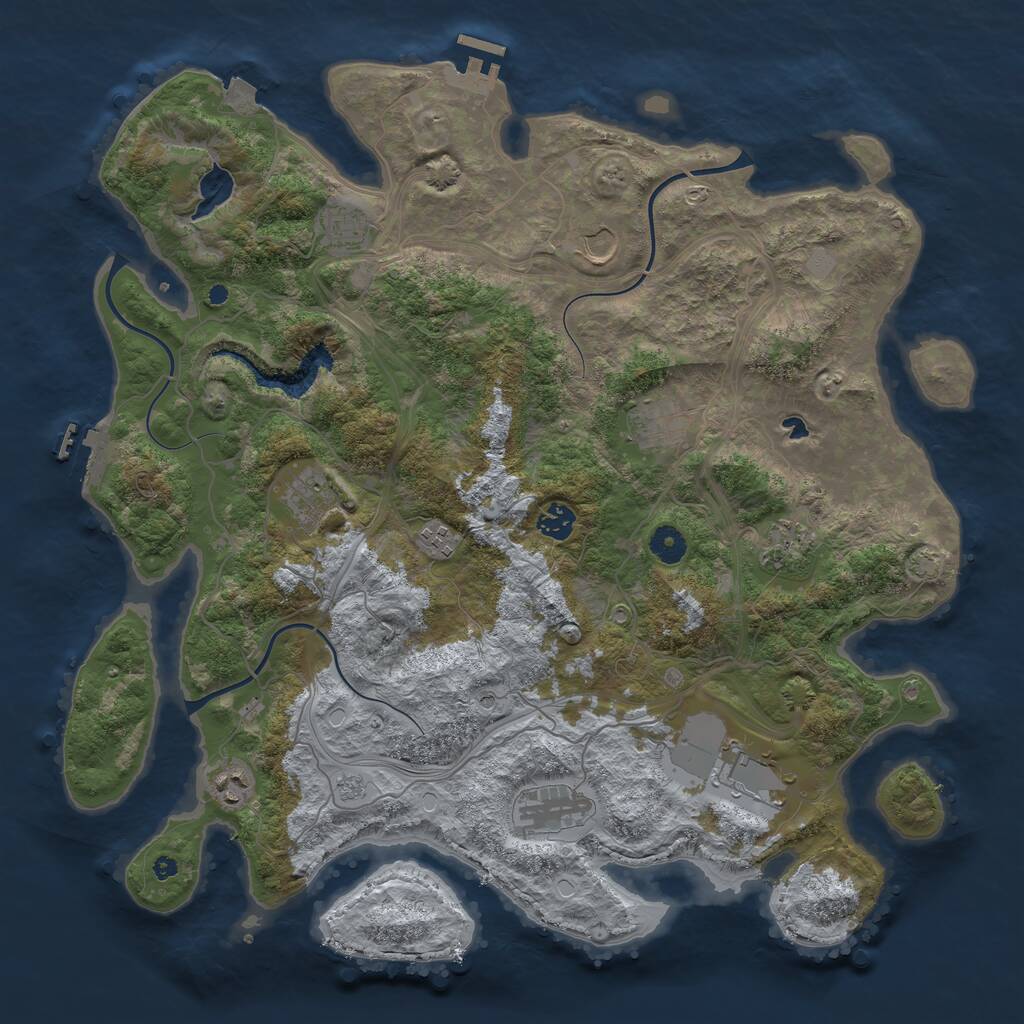 Rust Map: Procedural Map, Size: 4250, Seed: 21696132, 16 Monuments