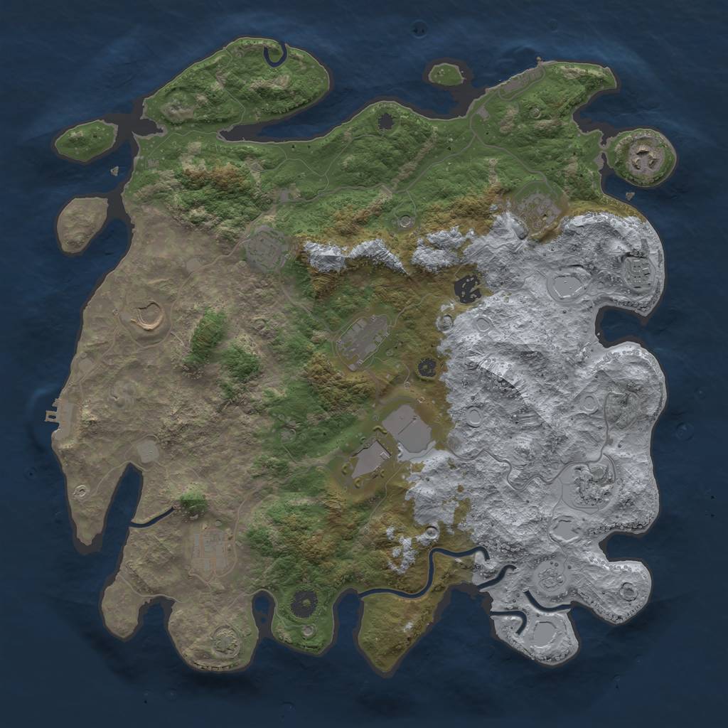 Rust Map: Procedural Map, Size: 3950, Seed: 15913336, 18 Monuments