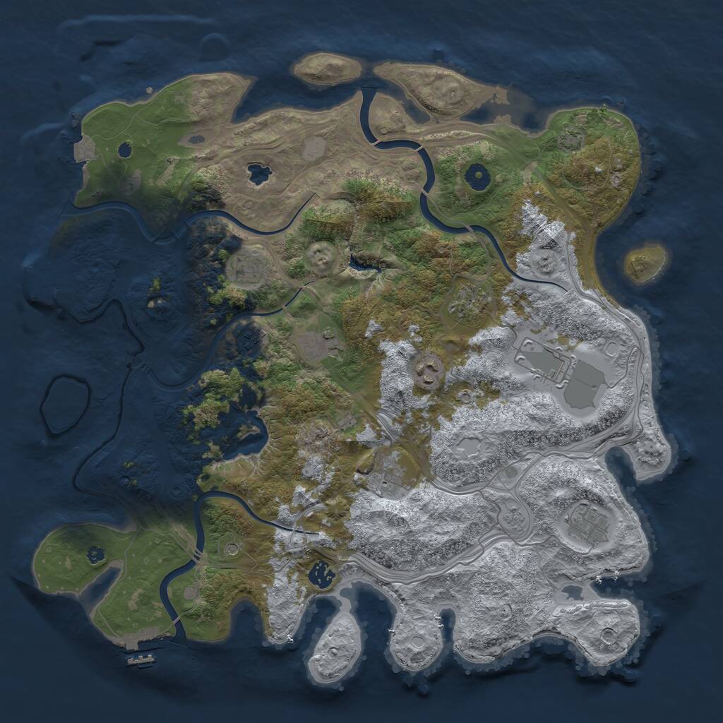 Rust Map: Procedural Map, Size: 4250, Seed: 19306673, 15 Monuments
