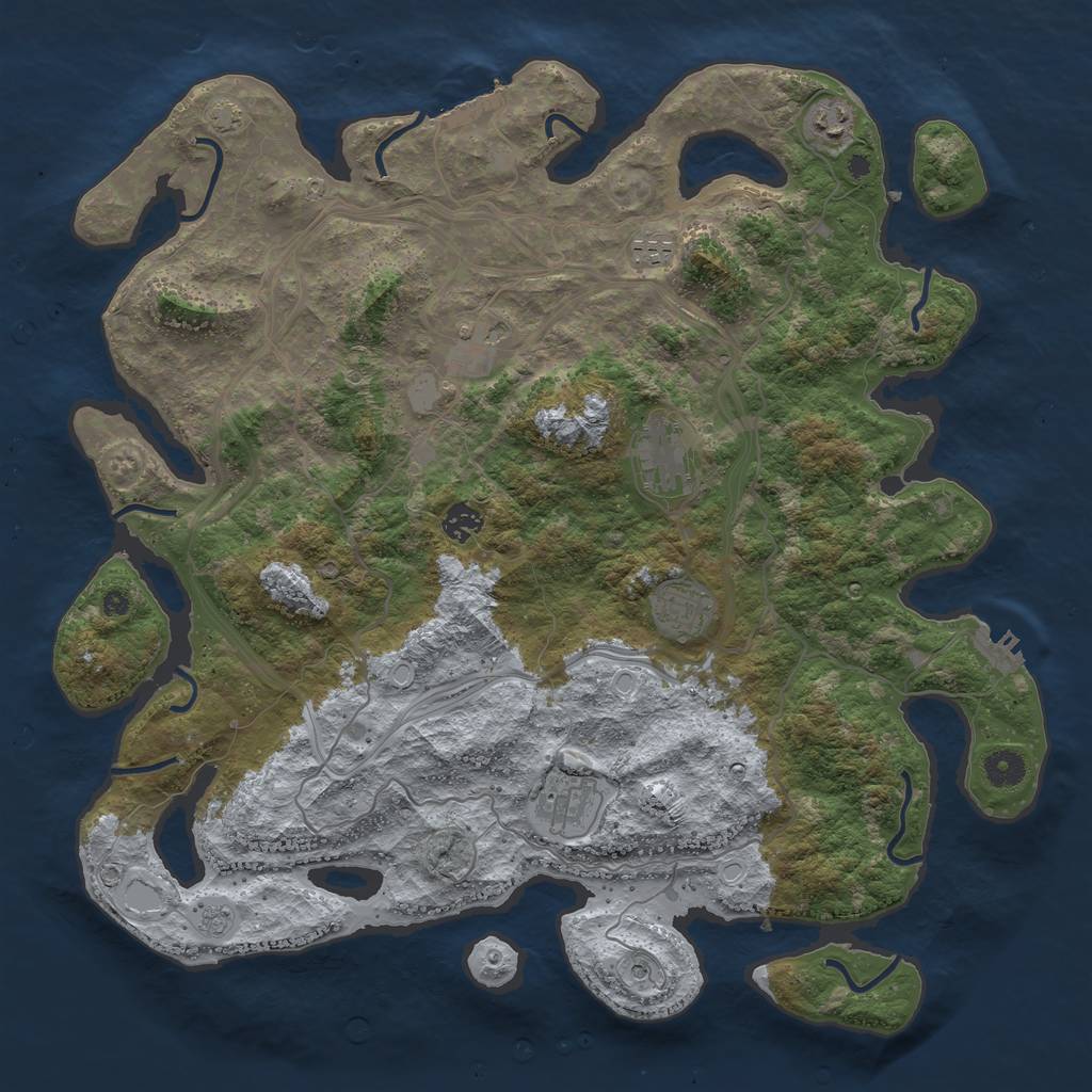 Rust Map: Procedural Map, Size: 4250, Seed: 74865190, 15 Monuments