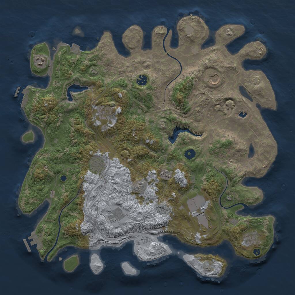 Rust Map: Procedural Map, Size: 4250, Seed: 69831316, 15 Monuments