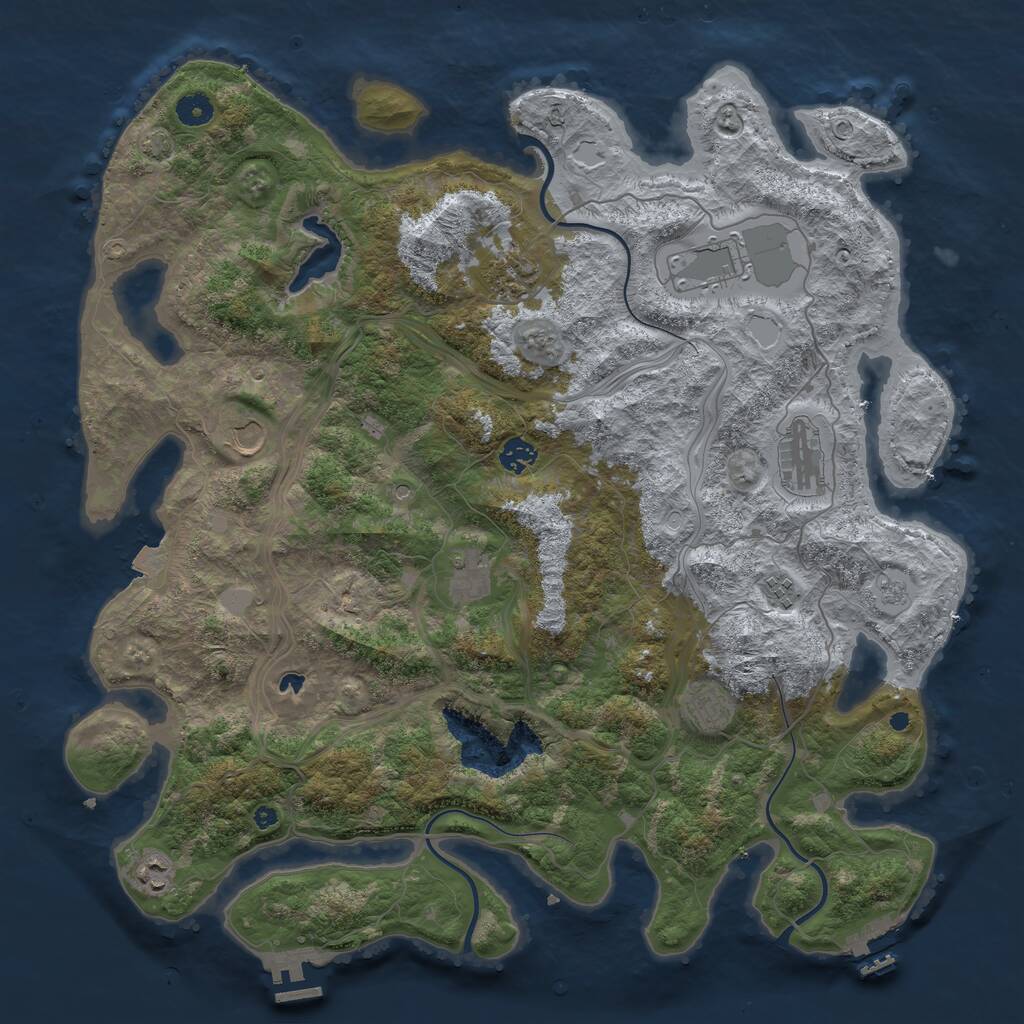Rust Map: Procedural Map, Size: 4400, Seed: 88829453, 15 Monuments