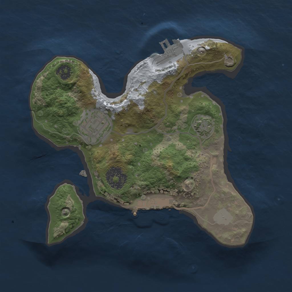 Rust Map: Procedural Map, Size: 2000, Seed: 442234534, 7 Monuments