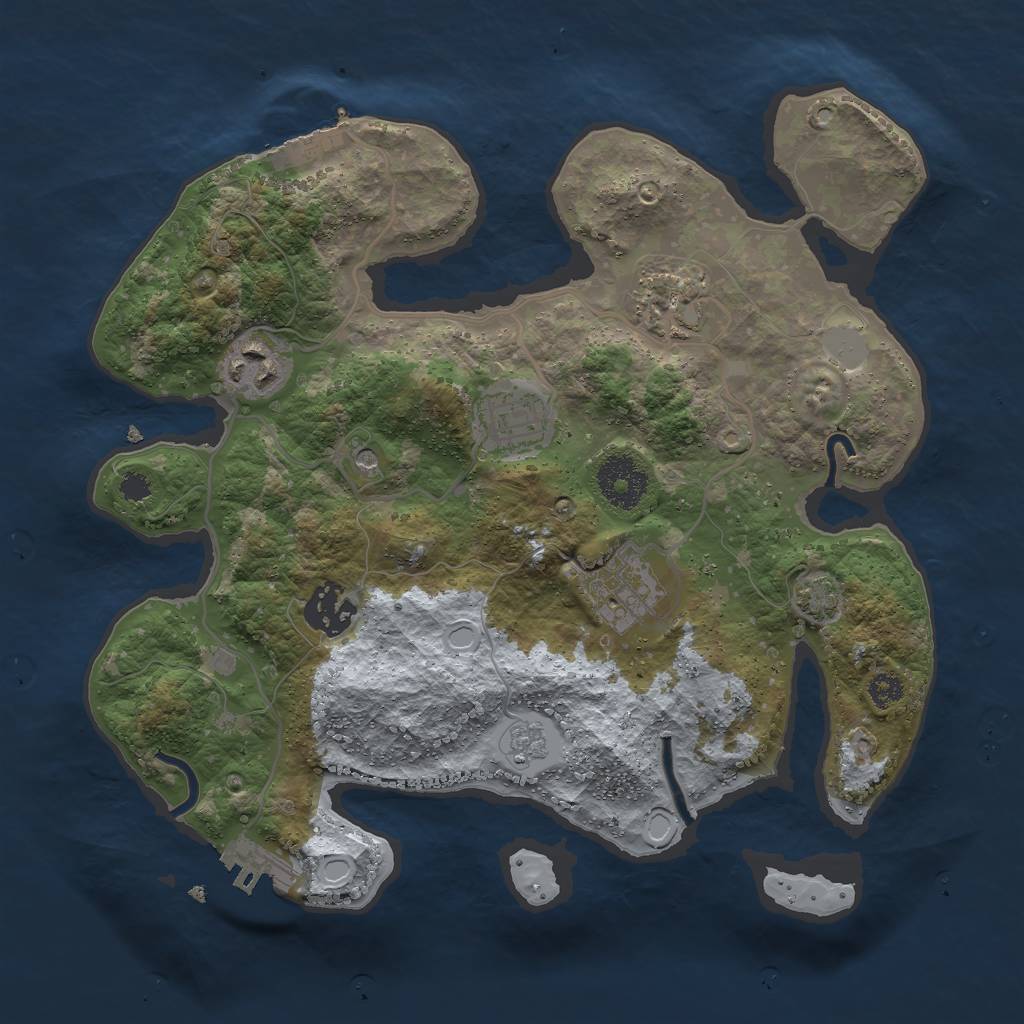 Rust Map: Procedural Map, Size: 3000, Seed: 7260, 13 Monuments
