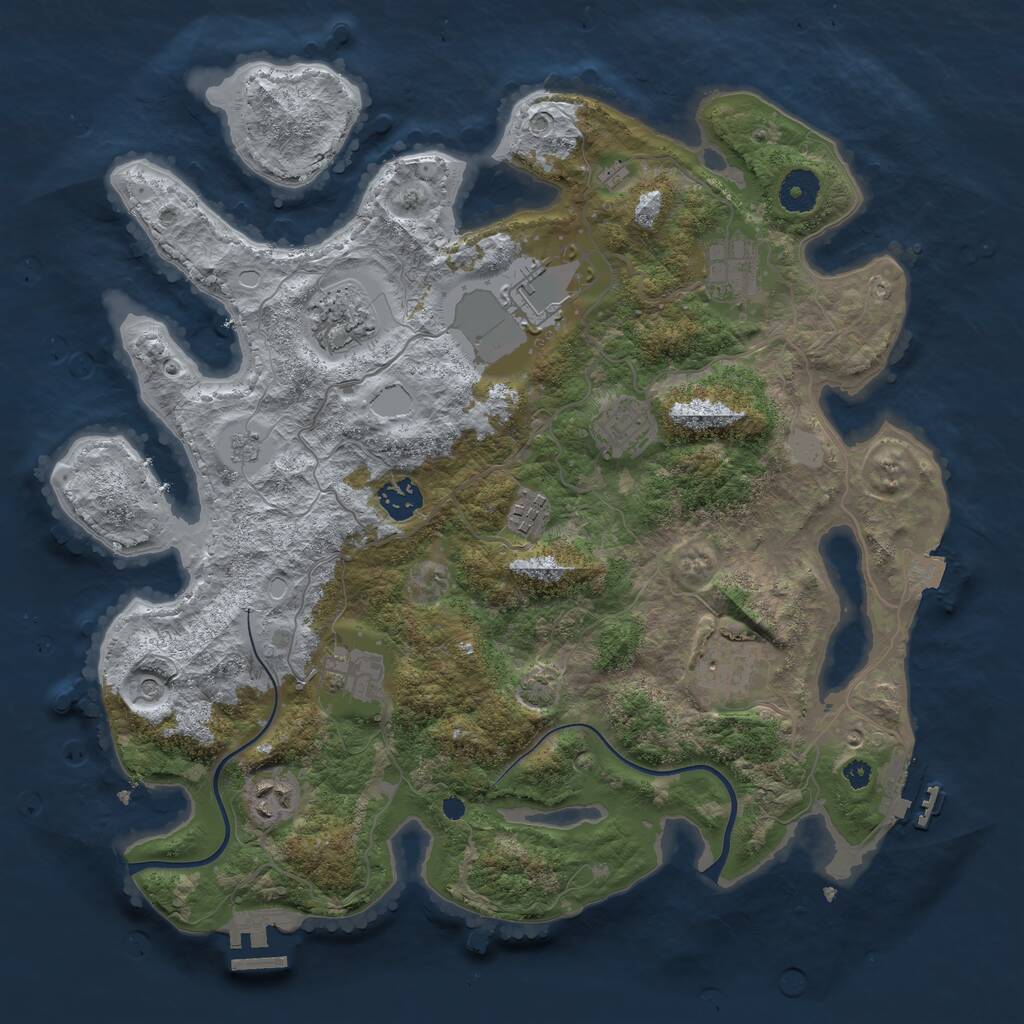 Rust Map: Procedural Map, Size: 3700, Seed: 82397674, 15 Monuments