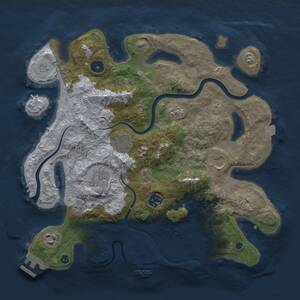 Thumbnail Rust Map: Procedural Map, Size: 3500, Seed: 1402366701, 12 Monuments